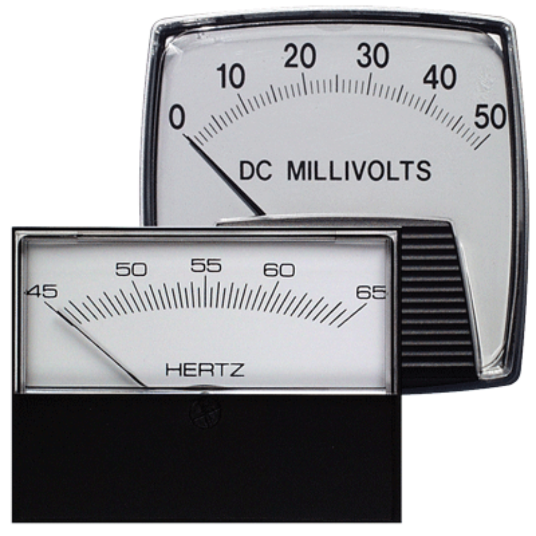 analog panel meter - voltmeters, ammeters, hertz meters